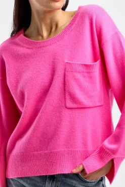 Femme Ladneri Pull Pocket En Rose Fluo