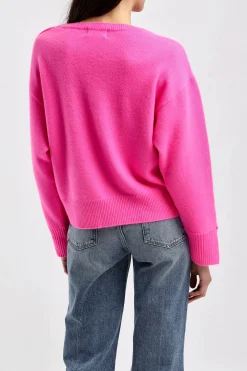 Femme Ladneri Pull Pocket En Rose Fluo