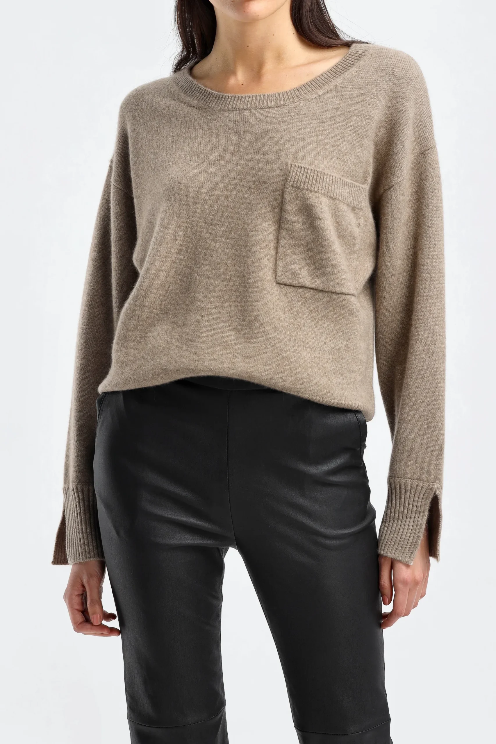 Femme Ladneri Pull Pocket En Taupe