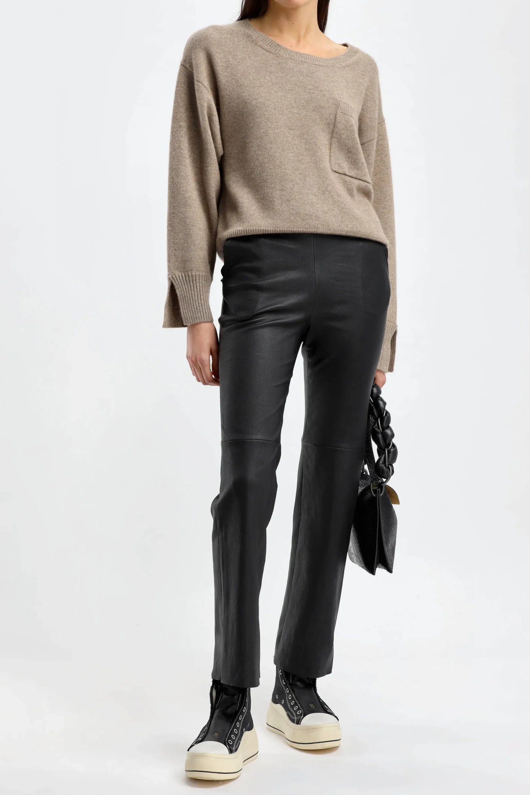 Femme Ladneri Pull Pocket En Taupe