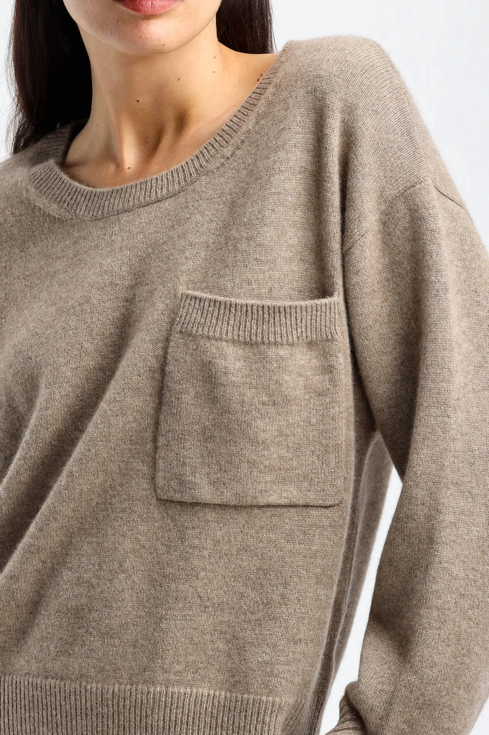 Femme Ladneri Pull Pocket En Taupe