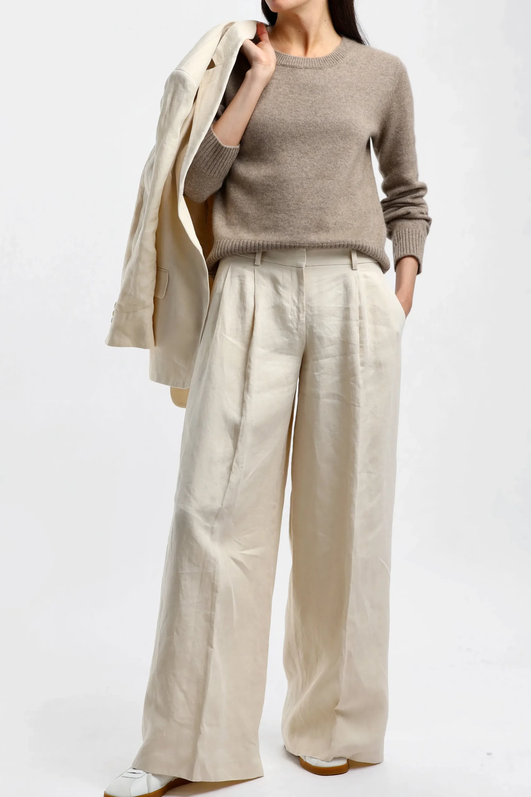 Femme Ladneri Pull Pure En Taupe