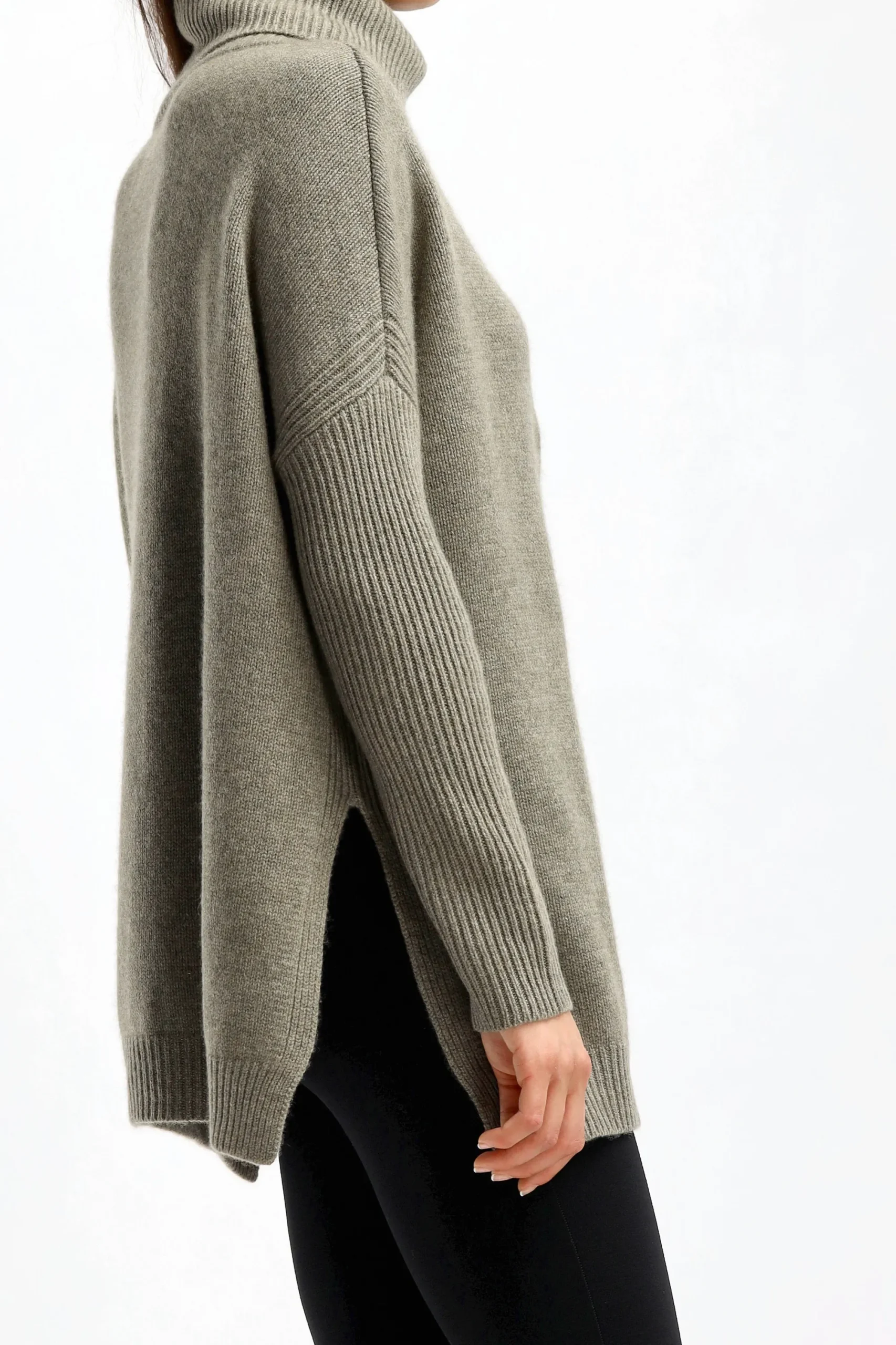 Femme Kujten Pull Tali En Kaki