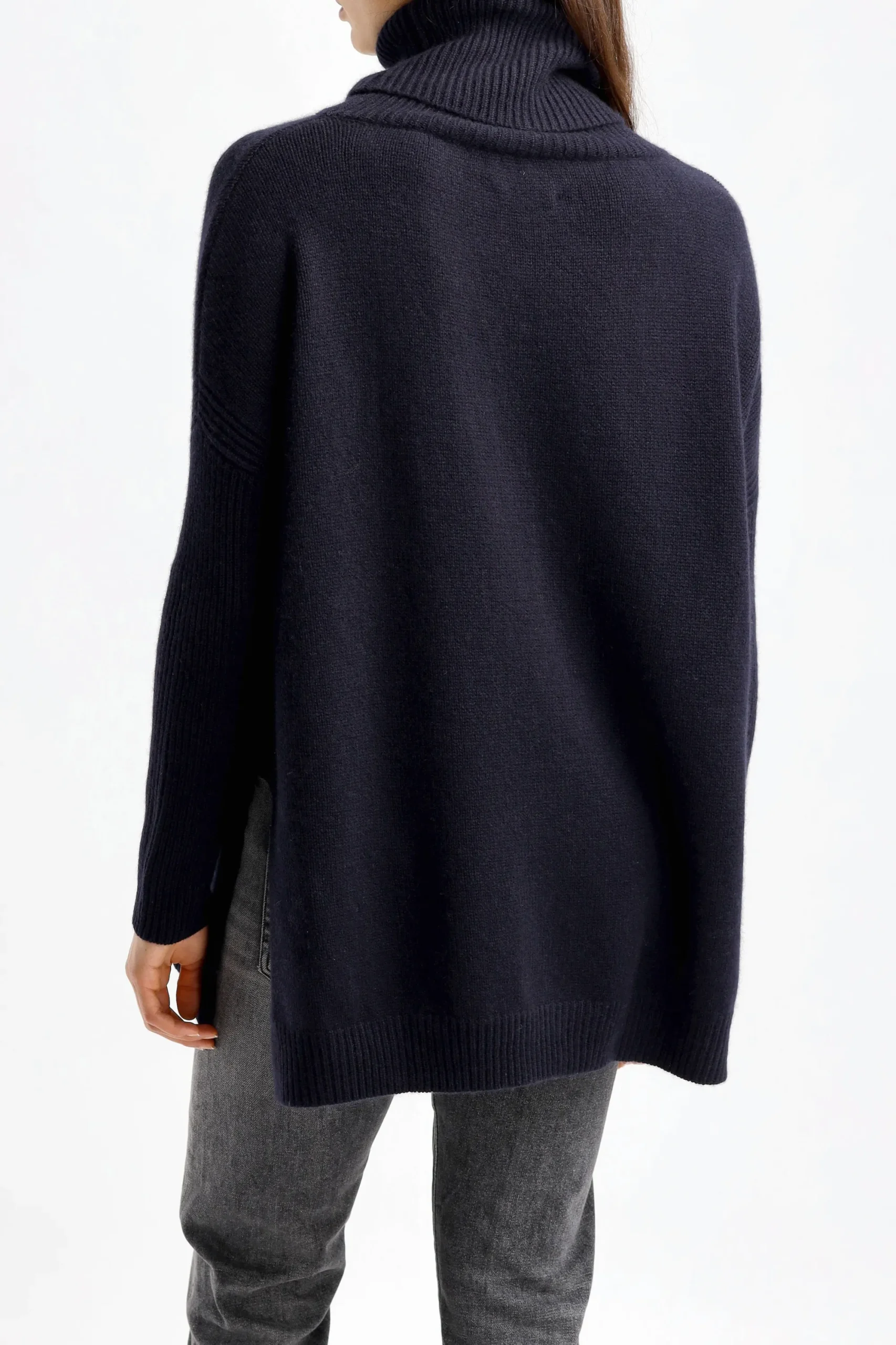 Femme Kujten Pull Tali En Marine Fonce