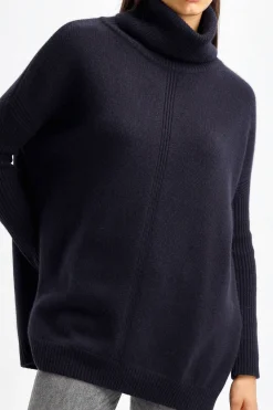 Femme Kujten Pull Tali En Marine Fonce