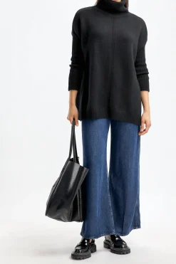 Femme Kujten Pull Tali En Noir