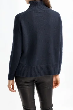Femme Kujten Pull Ulla En Marine Fonce