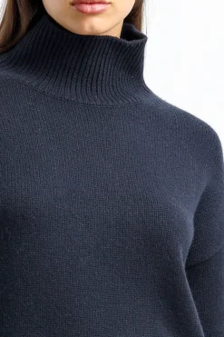 Femme Kujten Pull Ulla En Marine Fonce