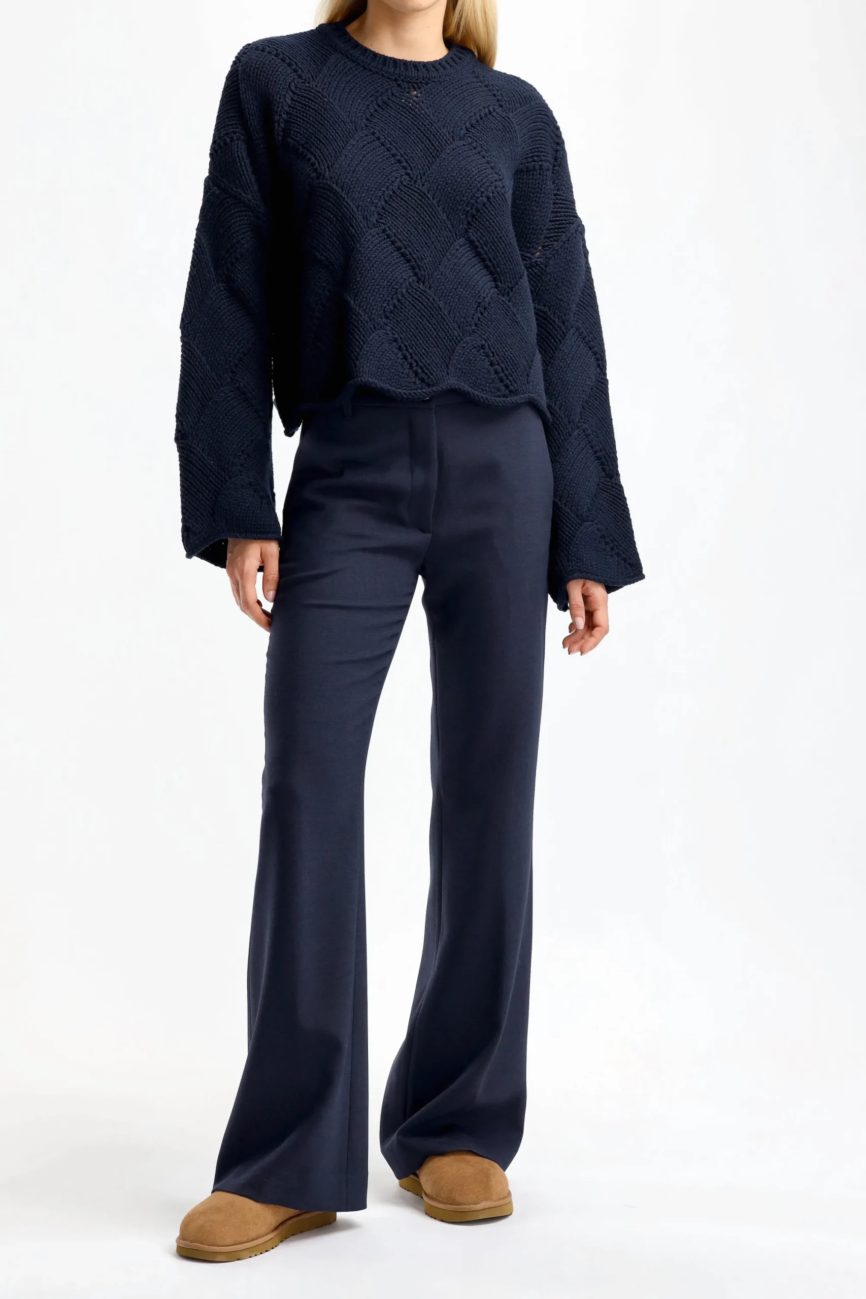 Femme JW Anderson Pull Weave En Marine Fonce