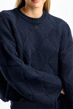 Femme JW Anderson Pull Weave En Marine Fonce