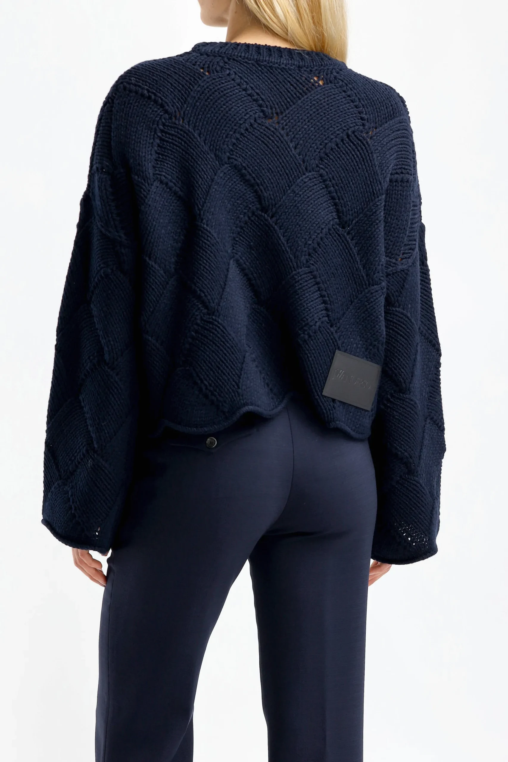 Femme JW Anderson Pull Weave En Marine Fonce