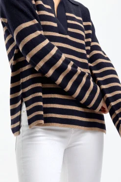 Femme Rails Pullover Harris En Camel/Navy