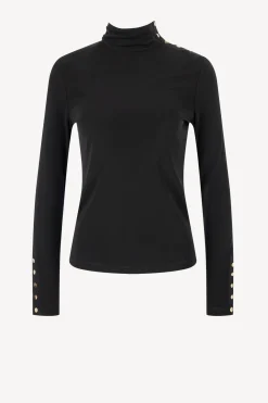 Femme Tory Burch Pull-Over Jersey Button En Noir