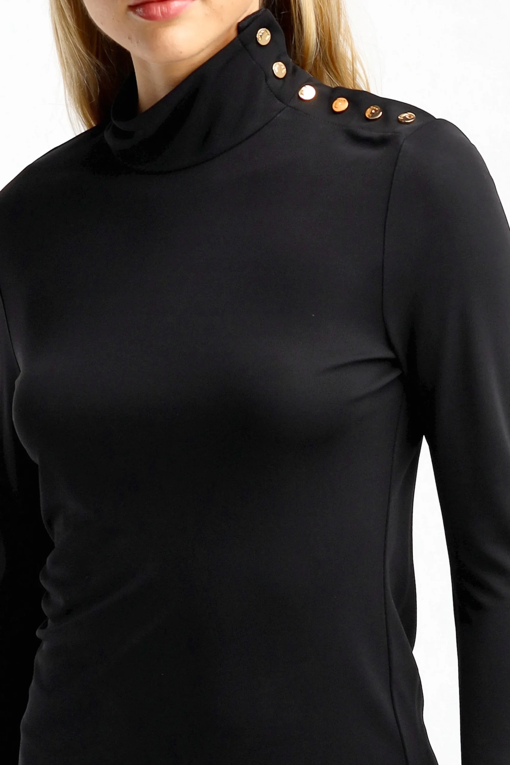 Femme Tory Burch Pull-Over Jersey Button En Noir