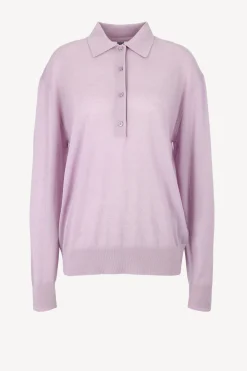 Femme Toteme Pullover Merino Polo En Lilas