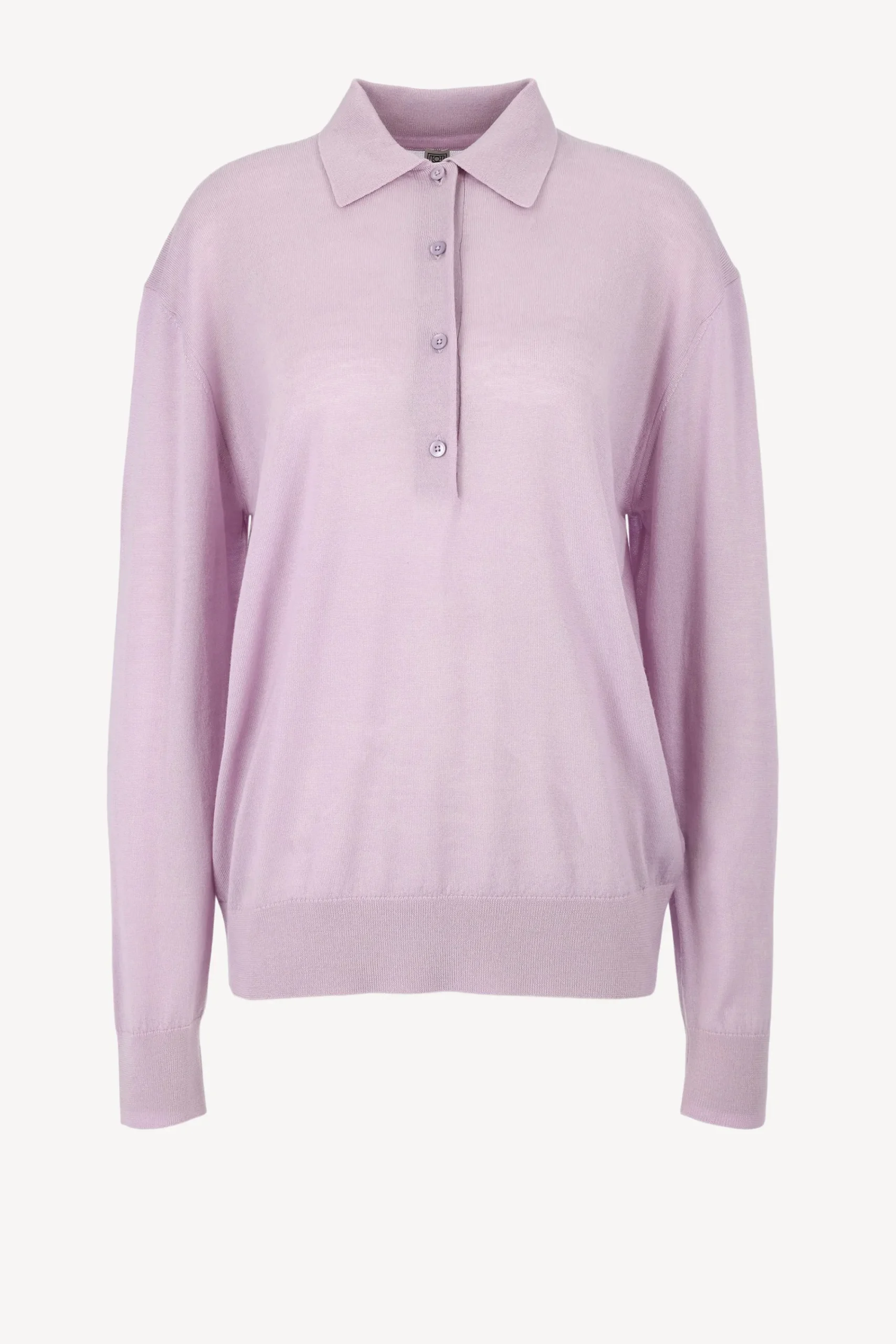 Femme Toteme Pullover Merino Polo En Lilas