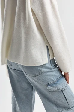 Femme Toteme Pullover Merinos En Blanc Casse