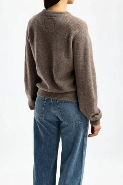 Femme Frenckenberger Pullover Mini Round Neck En Marron