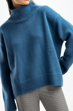 Femme Van Kukil Pull-Over Ocean En Bleu Nuit