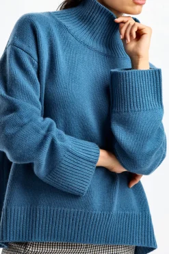 Femme Van Kukil Pull-Over Ocean En Bleu Nuit