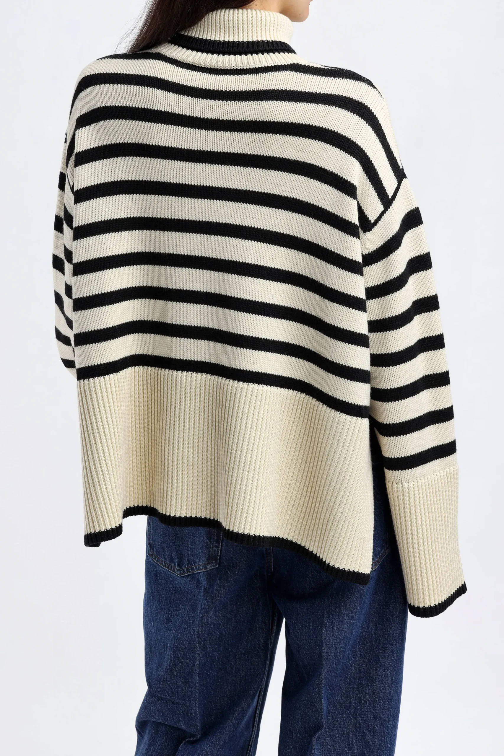 Femme Toteme Pull-Over Signature Stripe En Sable Clair