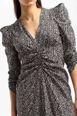 Femme Isabel Marant Robe Albini En Noir Imprime