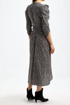 Femme Isabel Marant Robe Albini En Noir Imprime