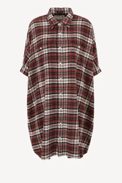 Femme R13 Robe Boxy Plaid En Rouge/Ecru