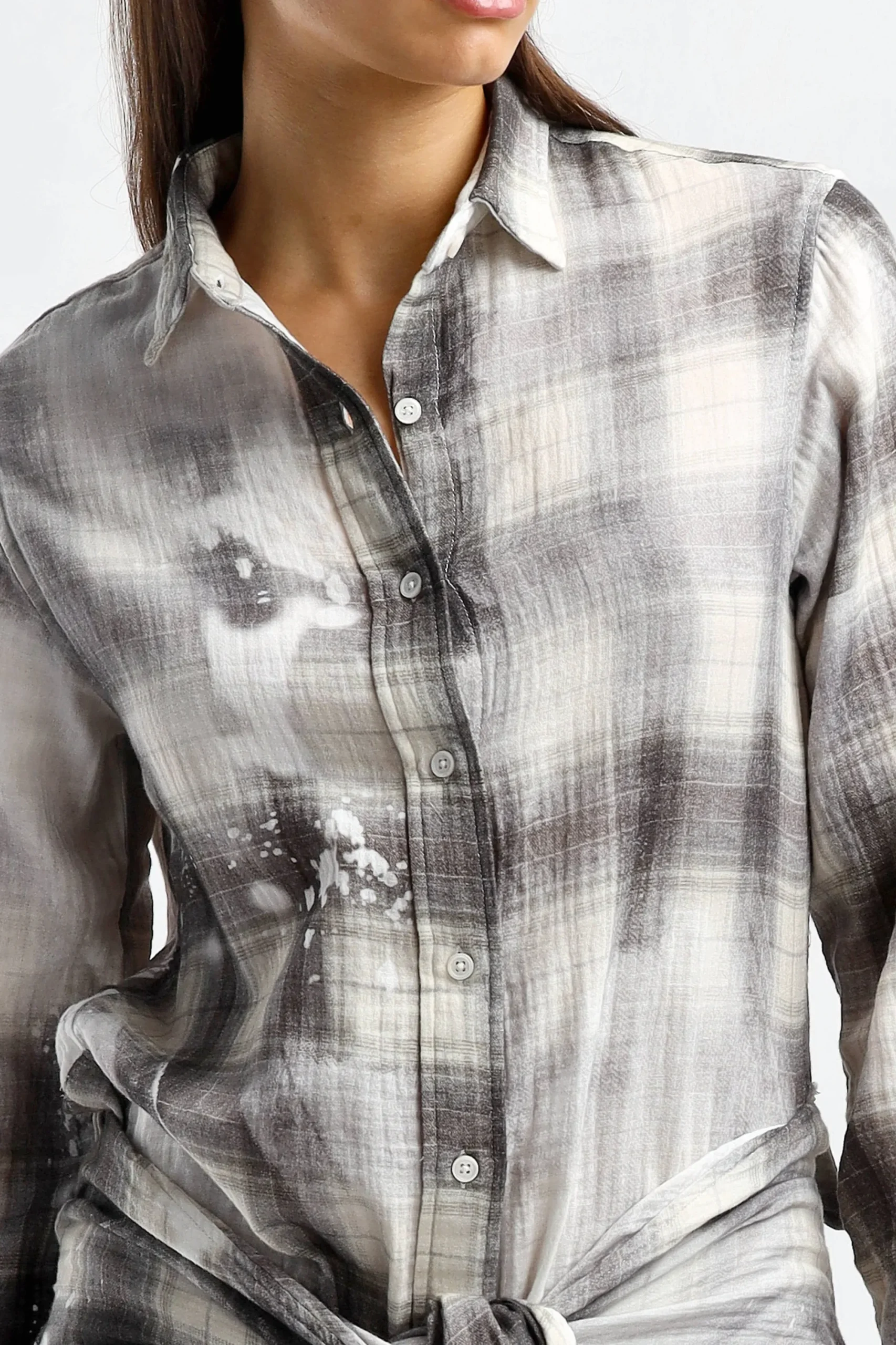 Femme R13 Robe Chemisier Bleached En Ecru/Marron