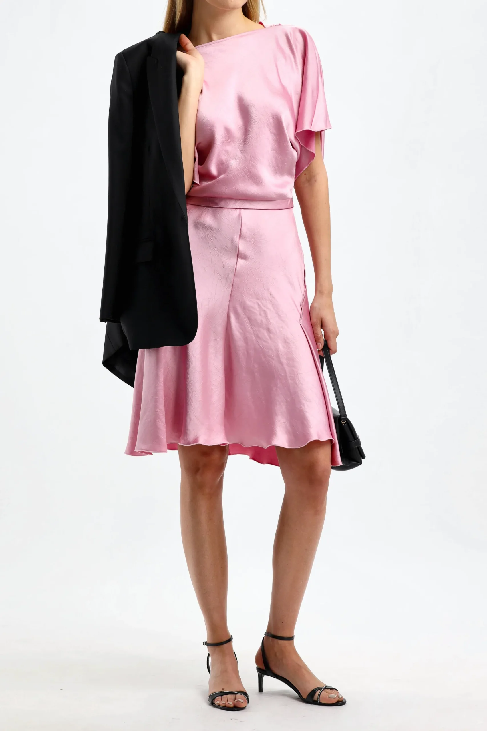 Femme Victoria Beckham Robe Draped Cut Out En Rose