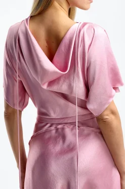 Femme Victoria Beckham Robe Draped Cut Out En Rose