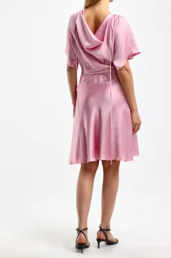 Femme Victoria Beckham Robe Draped Cut Out En Rose