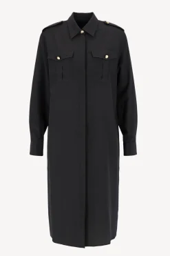 Femme Nili Lotan Robe En Soie Noire Adelaide