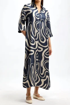 Femme S Max Mara Robe Garonna En Bleu Nuit