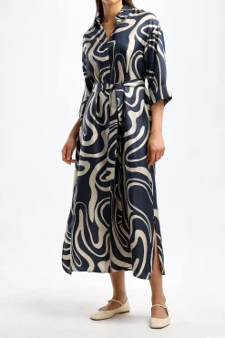 Femme S Max Mara Robe Garonna En Bleu Nuit