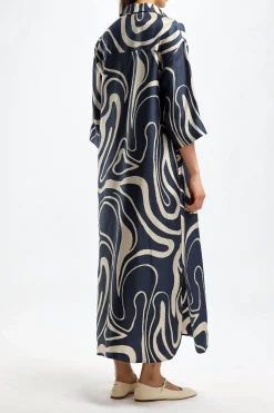 Femme S Max Mara Robe Garonna En Bleu Nuit
