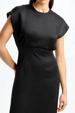 Femme Agnona Robe Heavy Seersucker Noire