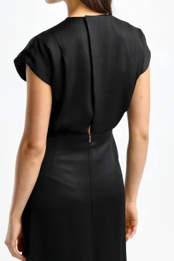 Femme Agnona Robe Heavy Seersucker Noire