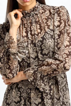 Femme Zimmermann Robe Lantern En Damas Noir