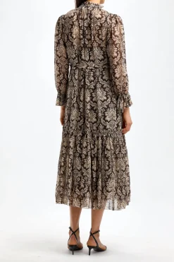 Femme Zimmermann Robe Lantern En Damas Noir