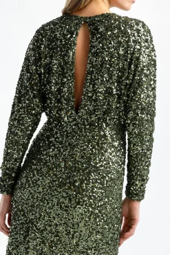 Femme P.A.R.O.S.H. Robe Longue Paris En Verde Oliva