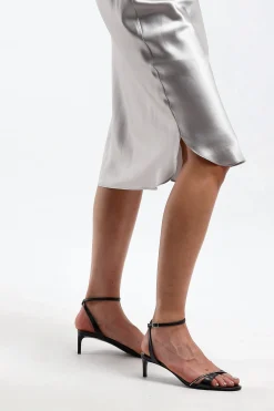 Femme Nili Lotan Robe Midi Cami En Gris Tempete