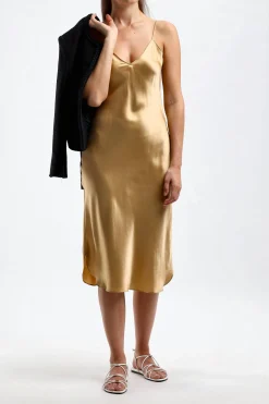 Femme Nili Lotan Robe Midi Cami En Kaki