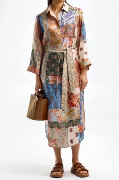 Femme Zimmermann Robe Midi En Patch Paisley