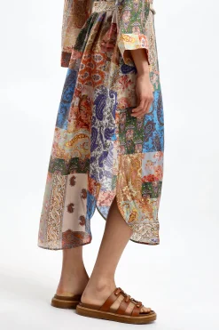 Femme Zimmermann Robe Midi En Patch Paisley