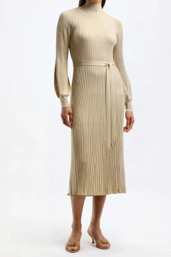 Femme Zimmermann Robe Midi Luminosity En Or