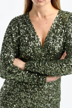 Femme P.A.R.O.S.H. Robe Paris En Verde Oliva