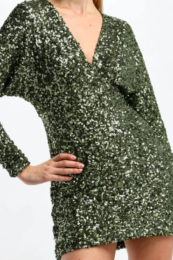 Femme P.A.R.O.S.H. Robe Paris En Verde Oliva