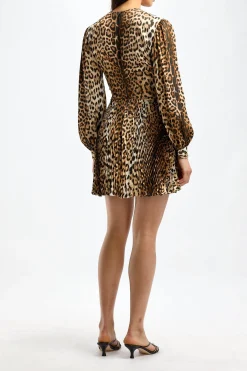 Femme Roberto Cavalli Robe Plissee Giaguar En Naturale