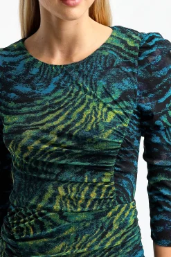 Femme Diane von Furstenberg Robe Priyanka En Bleu Moire